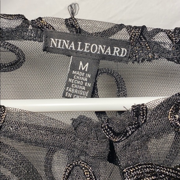 Nina Leonard Black Cardigan with Flower Details - Picture 5 of 7